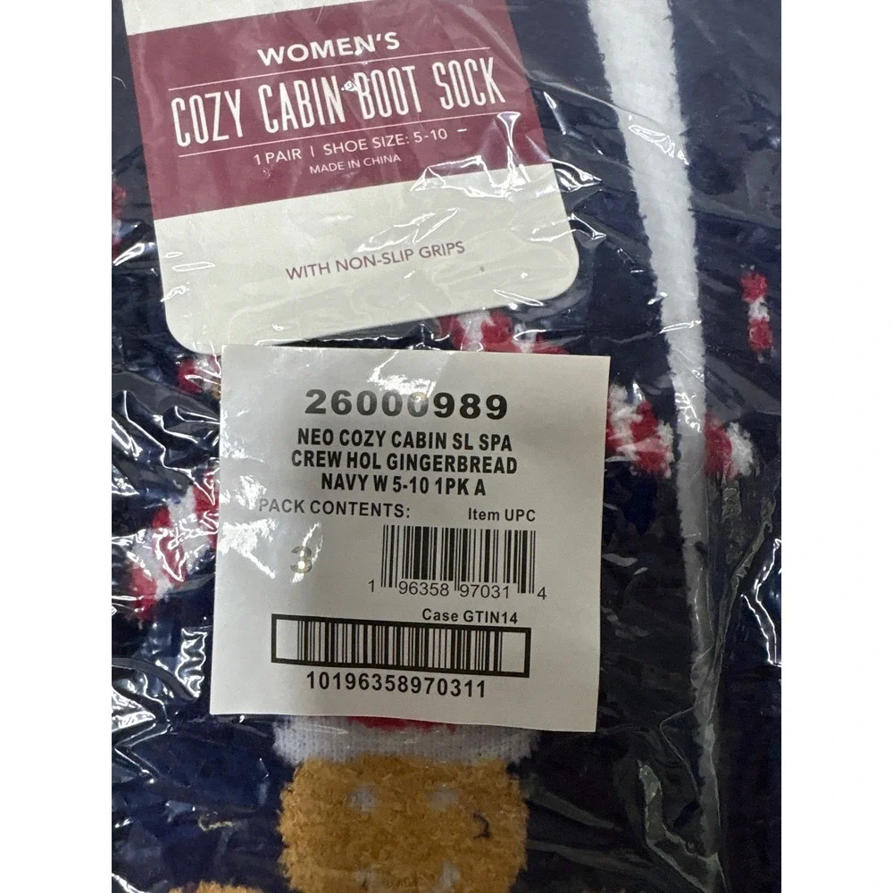 Bundle 3 Northeast‎ Outfitters Womens Cozy Cabin Boot Sock Gingerbread Navy 5-10